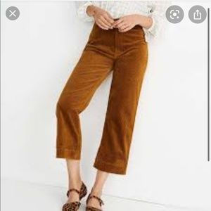J. Crew Brown Cord City Fit Culotte Pant